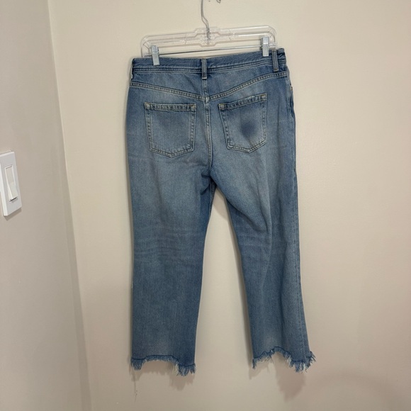 Free People We the Free Maggie Mid Rise Straight Leg Jean Distressed Raw Hem 29 - Picture 3 of 8